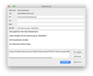 Mailservice-Dialog